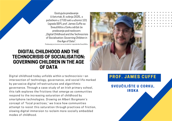 Gostujuće predavanje prof. Jamesa Cuffe-a sa Sveučilišta u Corku, Irska